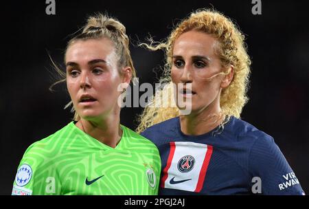 Paris, Frankreich. 22. März 2023. Kheira Hamraoui von Paris Saint Germain in Aktion während des UEFA Women's Champions League-Spiels zwischen Paris Saint-Germain und VfL Wolfsburg am Parc des Princes in Paris, Frankreich, am 22. März 2023. Foto von Steve McMay/ABACAPRESS.COM Kredit: Abaca Press/Alamy Live News Stockfoto