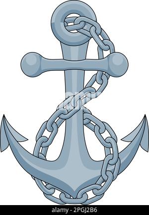 Schiffsanker Schiffskette Seemannsabbildung Stock Vektor
