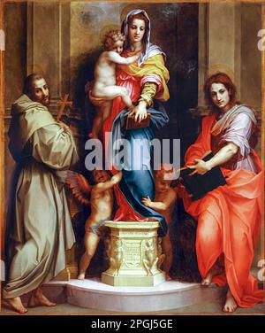 Andrea del Sarto, Madonna von den Harpies, Ölgemälde auf der Platte, 1517 Stockfoto