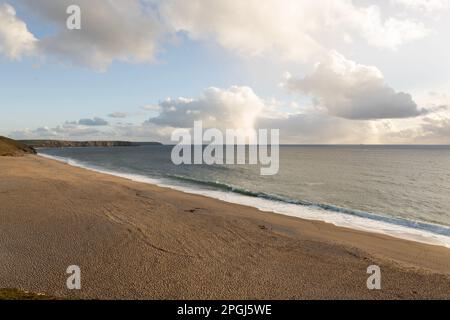 LOE Bar Strand und Loe Pool in der Nähe von Helston und Porthleven, Cornwall, Großbritannien Stockfoto