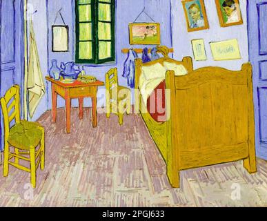 Vincent van Gogh, Schlafzimmer in Arles, gemalt in Öl auf Leinwand, 1889 Stockfoto