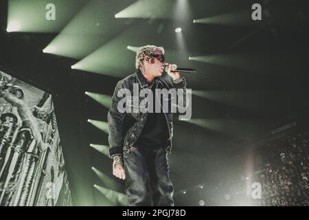 Salmo tritt live in Mailand auf dem Mediolanum Forum auf Stockfoto