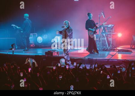 Salmo tritt live in Mailand auf dem Mediolanum Forum auf Stockfoto