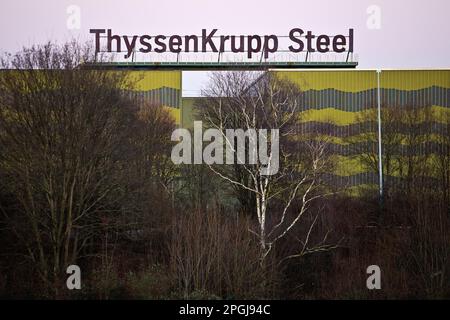 WSA ThyssenKrupp Steel in Beeckerwerth, Deutschland, Nordrhein-Westfalen, Ruhrgebiet, Duisburg Stockfoto