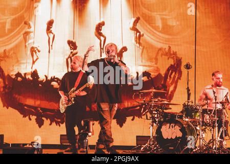 Salmo tritt live in Mailand auf dem Mediolanum Forum auf Stockfoto