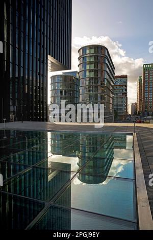 Designhotel Hyatt Regency Düsseldorf in Media Harbour, Medienhafen, Deutschland, Nordrhein-Westfalen, Niederrhein, Düsseldorf Stockfoto