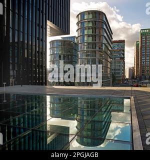 Designhotel Hyatt Regency Düsseldorf in Media Harbour, Medienhafen, Deutschland, Nordrhein-Westfalen, Niederrhein, Düsseldorf Stockfoto