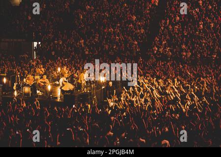 Salmo tritt live in Mailand auf dem Mediolanum Forum auf Stockfoto