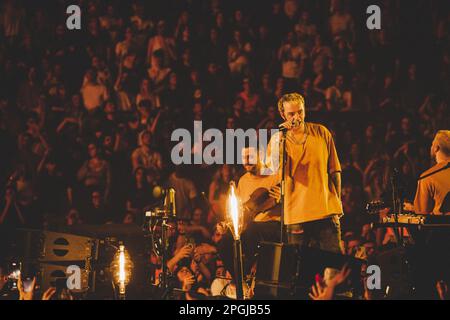 Salmo tritt live in Mailand auf dem Mediolanum Forum auf Stockfoto