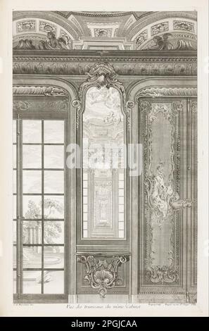 Vue des trumeaux du même Cabinet; Vue des trumeaux du même Cabinet, 3. Platte 1742–48 von Juste-Aurele Meissonnier Stockfoto