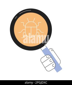 Fehlersuche in der Code-Line-Konzept-Vektordarstellung Stock Vektor