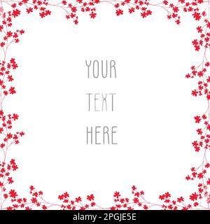 Handgezeichneter Vektorroter Blumenrahmen Stock Vektor