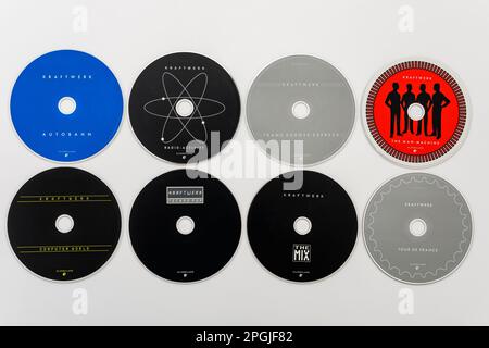 Kraftwerk der Katalog Compact Disc Box Set Stockfoto