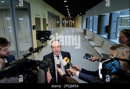 DEN HAAG - Staatssekretär Hans VIJLBRIEF (Wirtschaft und Klima) nach einer Aussprache im Ausschuss über die Änderung des Bergbaugesetzes. ANP BART MAAT niederlande out - belgien out Stockfoto