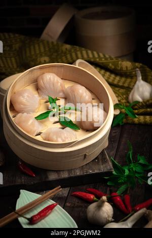 Hong Kong traditionelles Dim Sum ist eine sehr vielfältige und köstliche Delikatesse, die in Taiwan sehr verbreitet ist Stockfoto