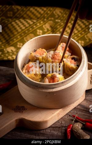 Hong Kong traditionelles Dim Sum ist eine sehr vielfältige und köstliche Delikatesse, die in Taiwan sehr verbreitet ist Stockfoto