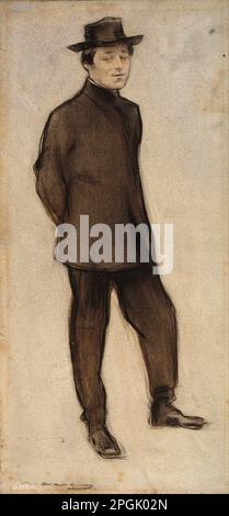 Porträt von Isidre Nonell um 1897-1899 von Ramon Casas Stockfoto
