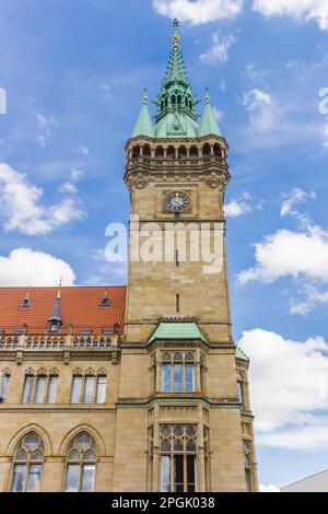 Turm des historischen Rathauses in Braunschweig Stockfoto