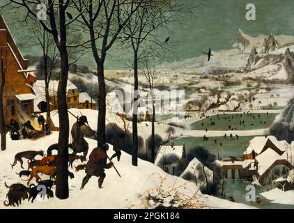 Monatszyklus, Szene: The Hunters in the Snow (Winter) 1565 von Pieter Bruegel the Elder Stockfoto