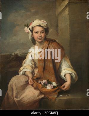 Das Blumenmädchen von 1665 bis 70 von Bartolome Esteban Murillo Stockfoto