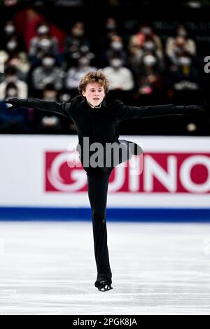 Saitama, Japan. 23. März 2023. Ilia MALININ (USA), während des Men Short Program, bei der ISU World Figure Skating Championships 2023, in der Saitama Super Arena, am 23. März 2023 in Saitama, Japan. Kredit: Raniero Corbelletti/AFLO/Alamy Live News Stockfoto