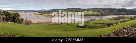 Panoramablick über den Fluss Conwy, Nordwales Stockfoto