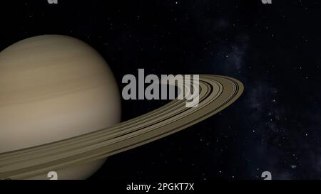 Planet Saturn. Weltraumforschung. Stockfoto