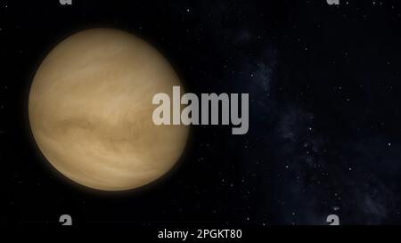 Planet Venus auf Sternenhintergrund. Stockfoto