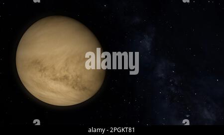 Planet Venus auf Sternenhintergrund. Stockfoto