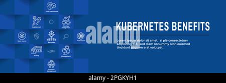 Kubernetes Development Environment Icon set woth Web Header Banner Stock Vektor