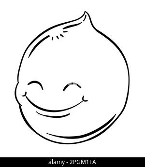 Umriss-Design zum Einfärben eines Wassertropfens mit niedlicher und fröhlicher Geste. Stock Vektor