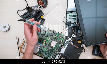 Notebook-Upgrade-Technologie Computer-Wiederherstellung Stockfoto