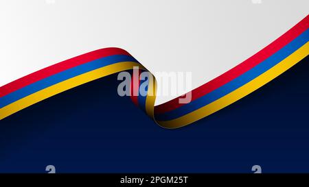 Hintergrund der armenischen Bandflagge. Auswirkungselement für die Verwendung, die Sie daraus machen möchten. Stock Vektor