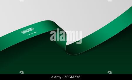 Hintergrund der SaudiArabien-Bandflagge. Auswirkungselement für die Verwendung, die Sie daraus machen möchten. Stock Vektor