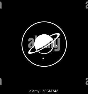 Einfaches Planetensymbol, Saturn-Zeichen, Planet mit Ring. Vektordarstellung Stock Vektor