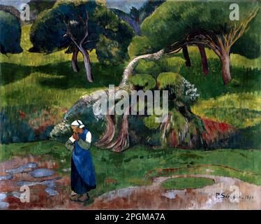 Landschaft im Le Pouldu vom französischen Künstler Paul Sérusier (1864-1927), Öl auf Leinwand, 1890 Stockfoto