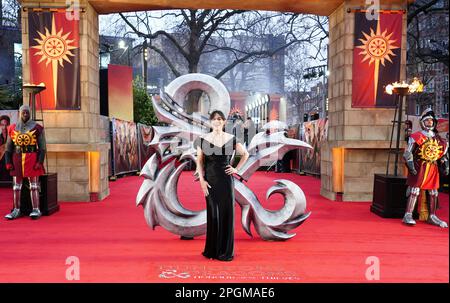 Michelle Rodriguez nimmt an der britischen Premiere von Dungeons and Dragons: Honor Better Thieves am Cineworld Leicester Square in London Teil. Foto: Donnerstag, 23. März 2023. Stockfoto