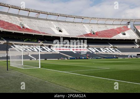 Ciudad Autonoma de Buenos Aires, Argentinien, 22, März 2023. Mas Monumental Stadium, Haus der River Plate, wartet auf das Spiel zwischen der argentinischen Nationalmannschaft und der Panamá Nationalmannschaft, Freundschaftsspiel. Kredit: Fabideciria. Stockfoto