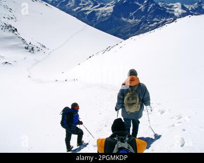 Auf den Elbrus klettern Stockfoto