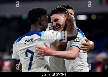 Neapel, Italien. 23. März 2023. Während des Fußballspiels der UEFA EURO2024 Qualification Group C zwischen Italien und England im Stadion Diego Armando Maradona in Neapel (Italien), 23. März 2023. Foto Andrea Staccioli/Insidefoto Credit: Insidefoto di andrea staccioli/Alamy Live News Stockfoto