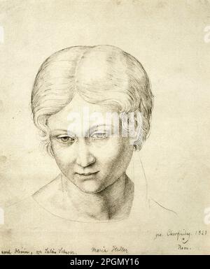 Schnorr von Carolsfeld Julius - Maria Heller - Deutsche Schule - 19. Jahrhundert - Schnorr von Carolsfeld Julius - Maria Heller - Deutsche Schule - 19. Jahrhundert Stockfoto