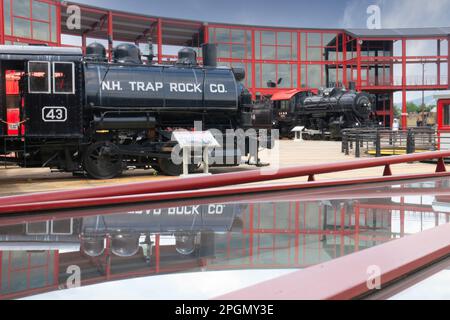 Die restaurierte Lokomotive Nummer 43 wird an der Steamtown National Historic Site in Scranton, Pennsylvania, ausgestellt Stockfoto