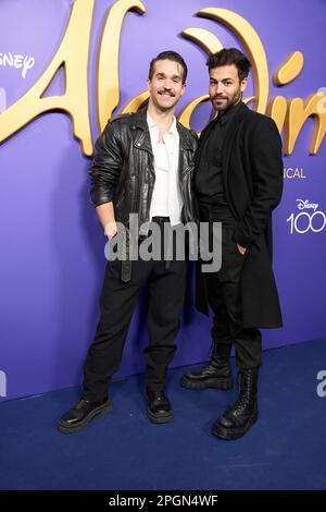 Madrid. Spanien. 20230323, Agoney besucht das Musical „Aladdin“ Premiere im Coliseum Theatre am 23. März 2023 in Madrid, Spanien Stockfoto