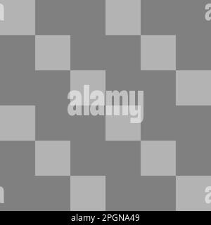 Nahtlose Vektorgrafik von Quadraten in zwei Grauschattierungen, die ein diagonales Muster bilden. Sie könnte als Vorlage für die Blockpflasterei verwendet werden Stock Vektor