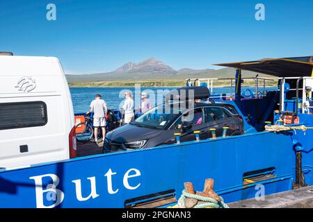 Scotland Islay, Port Askaig Hafen und Fähre nach Jura Stockfoto