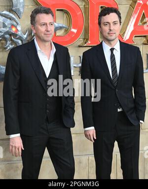 John Francis Daley nimmt an der britischen Premiere von Dungeons & Dragons: Honor among Thieves, London, Großbritannien Teil. Foto aufgenommen am 23. März 2023. Stockfoto