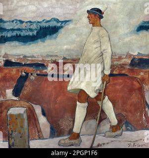 Erler Fritz - Herdsman - Deutsche Schule - 19. Und Anfang des 20. Jahrhunderts - Erler Fritz - Viehhirte - Deutsche Schule - 19. Und Anfang des 20. Jahrhunderts Stockfoto