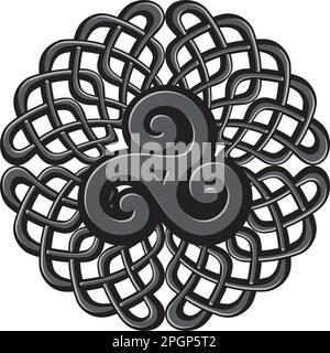 Dreifache Spirale, alte keltische Symbol Stock Vektor