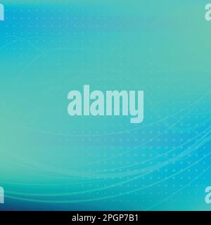 Weicher abstrakter grün-blauer Hintergrund mit Punkten und Wellenstreifen. Dunkeltürkisfarbenes Vektorgrafikmuster Stock Vektor
