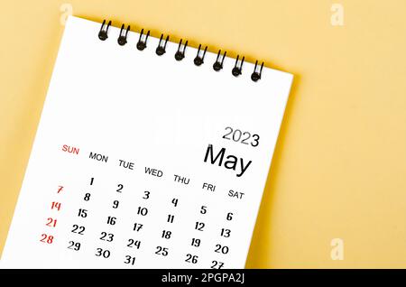 Mai 2023 Monatlicher Tischkalender für 2023 Jahr. Stockfoto